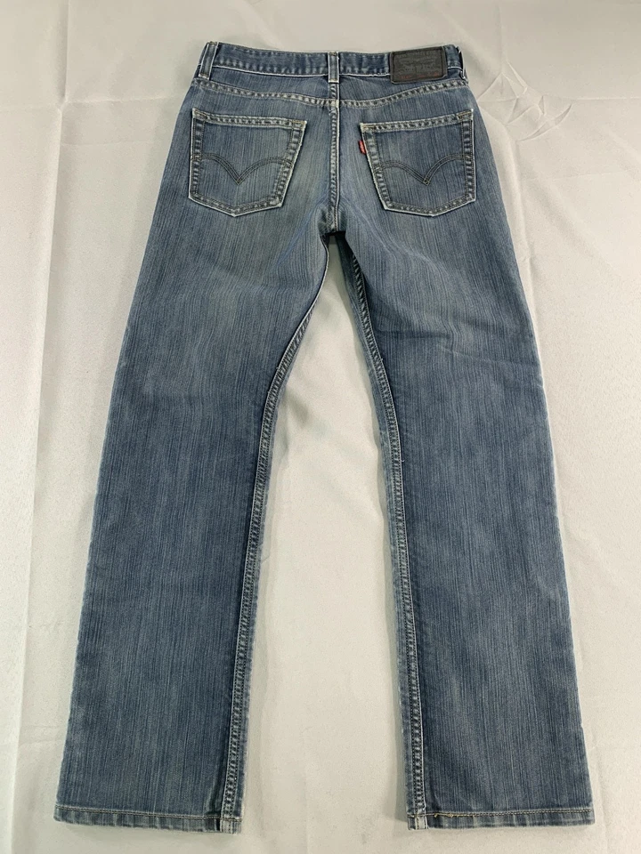 Pantalones de mezclilla Levis 514 para hombre 26x29,5 azules ajustados rectos rojos lengüeta tiro medio clásicos Foto 3 de 4