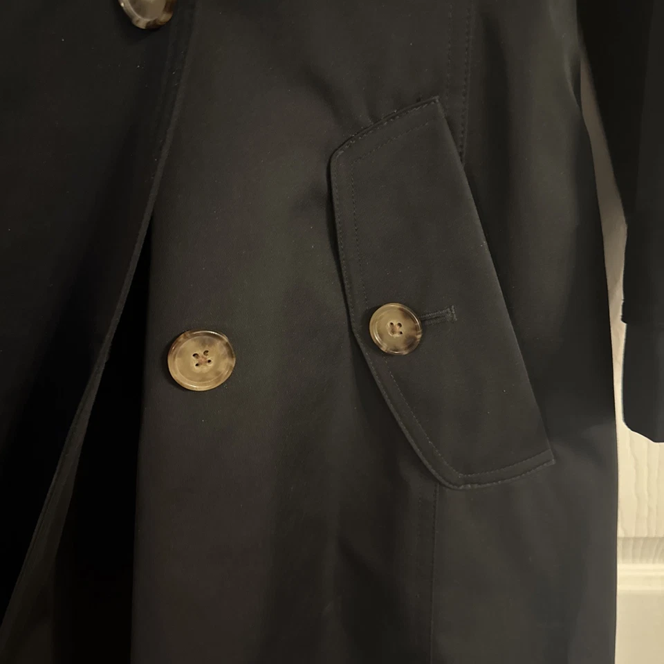 Abrigo de primavera Talbots Petites para mujer negro talla 2P  Foto 3 de 4