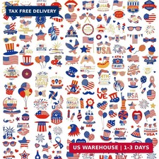 4th of July Tattoos Decorations - 177Pcs Fourth of July Tattoo Temporary for Kid