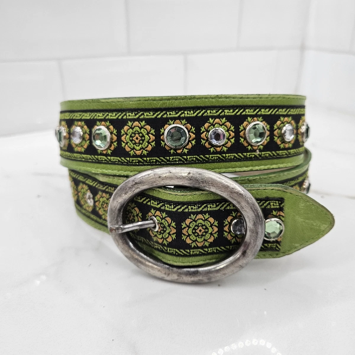 Green Rhinestone Belts for Women for sale | eBay display picture 3
