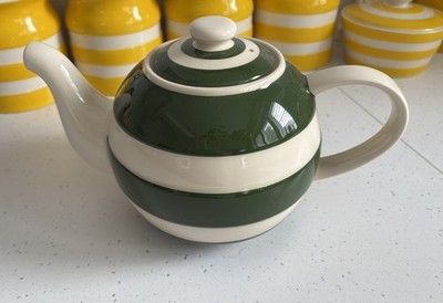 Cornishware große Betty Adder grüne Teekanne, makellos einmal benutzt 