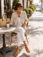 White House Black Market Linen Blend Utility ...