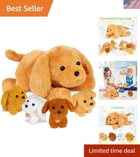 Mommy Plush Toys with 4 Babies, Stuffed Animal for Kids, Puppy