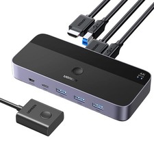 KVM Switch mit Geräteschalter 3x HDMI 4K 60H...