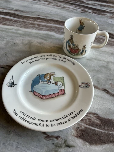 🩵 Vintage Wedgwood Peter Rabbit Cup & Saucer - Beatrix Potter - 2 Pc🩵