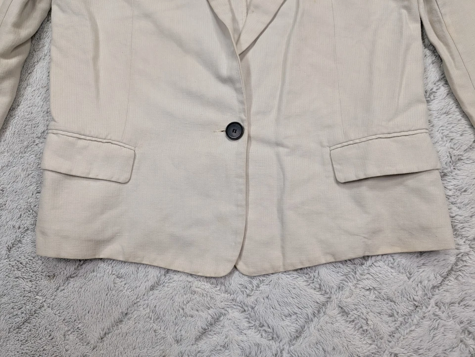 Jaqueta Isabel Marant Etoile Feminina 40 Blazer Branco Creme Algodão Linho Trabalho - Imagem 2 de 4