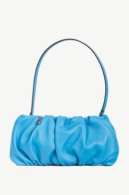 STAUD Bean Marine Ruched-Leather Convertible Mini Bag