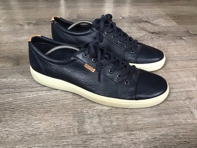 Ecco Soft 7 Premium Tie Fashion Sneakers Mens Size 12 EUR 46 Marine Blue Leather