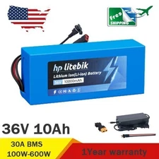 36V 10Ah Ebike Lithium Li-ion Battery 30A BMS for 1000W Electric Bicycle Motor