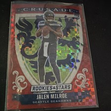 2025 Panini Rookies & Stars Crusade Red Plaid Jalen Milroe Rookie #13 Seahawks