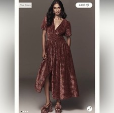 Anthropologie Katerina button-front dress velvet XL NWT MSRP $228 