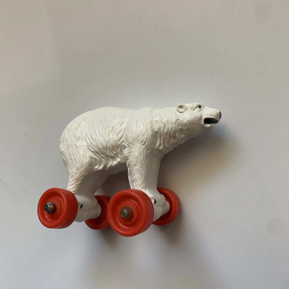 Triang Animal - 车轮上的北极熊人偶 20 世纪 60 年代复古完好 — 第 4/4 张图片