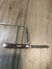 1965-69 Case XX STAINLESS USA 6254 Trapper Knife Genuine PRETTY Red Bone Handles