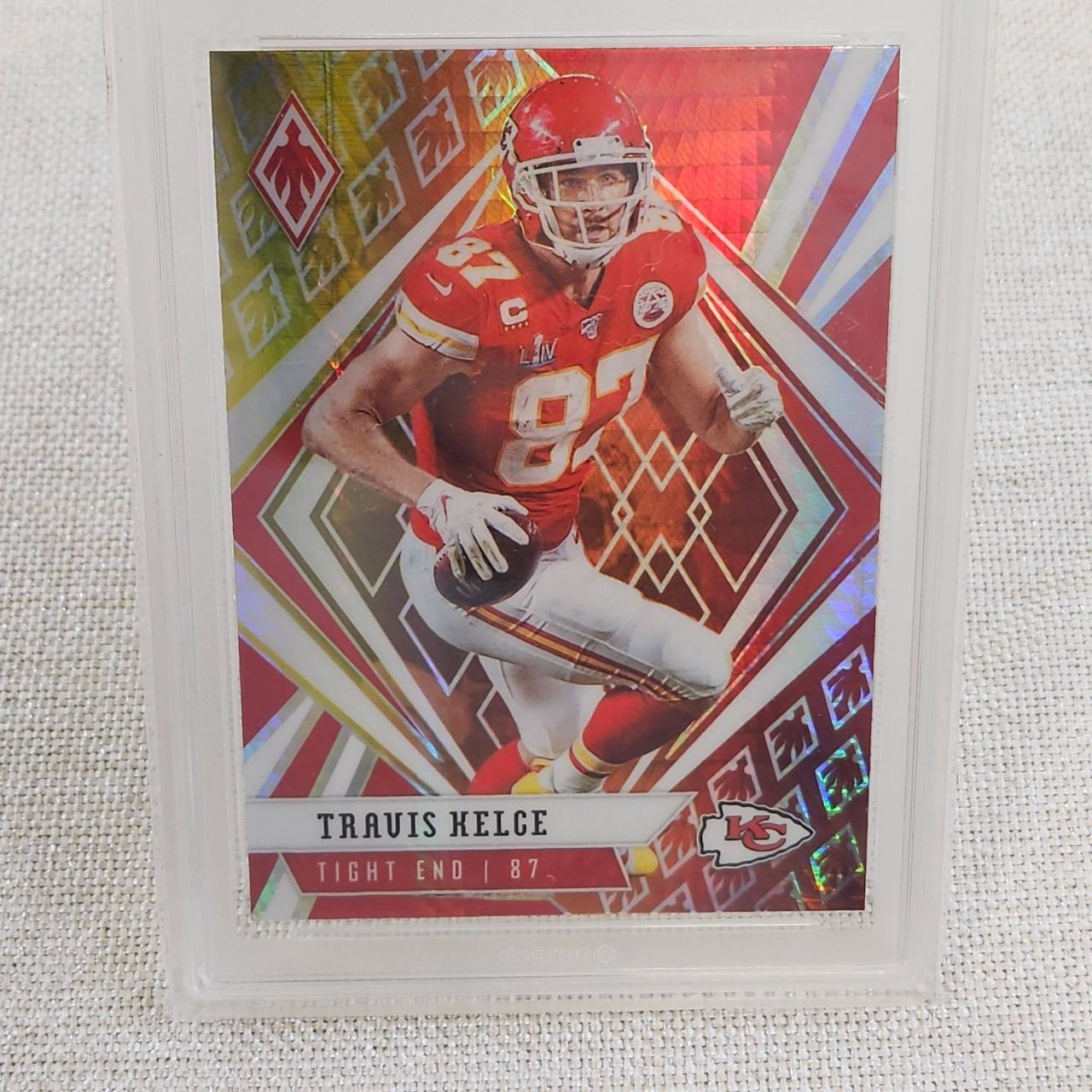 2020 Panini Phoenix Fire Burst Travis Kelce #47 Kansas City Chiefs Graded 9 Mint