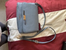 Beautiful Jane Shilton Leather Hand Bag Blue Grey In Colour Excellent Condition