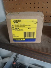 Square D 80 Amp Bolt-On Circuit Breaker, 3-Pole, 240V AC, QOB380