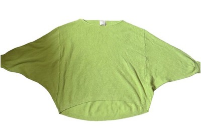 Kerisma Ryu Lime Green Dolman Sleeve Sweater Top Women s Size S/M Stretch Ribbed