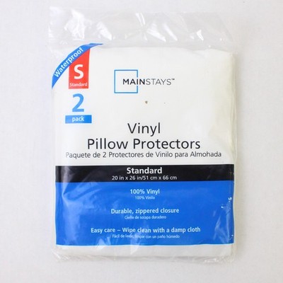 Mainstays White Vinyl Waterproof Pillow Protector Standard Size - New