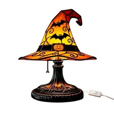 Witch Hat Lamp Gothic Decor,Vintage Halloween Night Lights,Goth Table Lamps