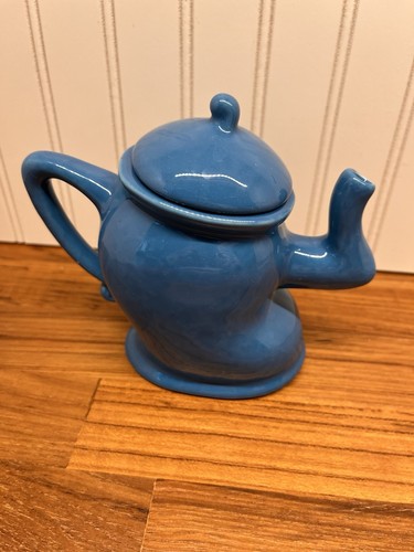 Ganz Sassy teiera danzante stravagante ceramica artistica blu piccola 5" - Foto 4 di 8