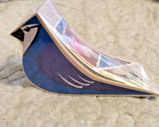 Large Wooden Door Stopper Wedge Blue Bird 4"