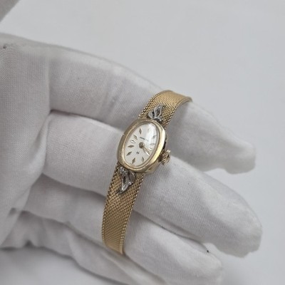 Hamilton 10K Gold Filled Ladies Petite Dainty Dress Watch 17J Cal 772 Diamod