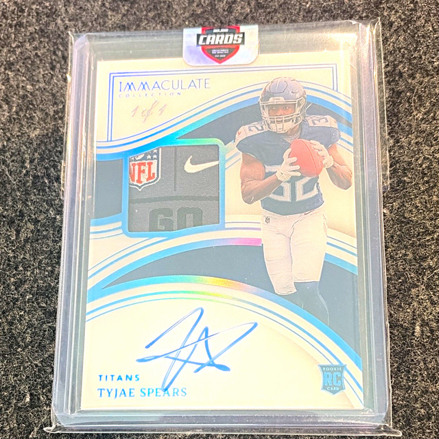 Panini 2023 Immaculate Tyjae Spears RC Auto Patch #137 Titans 1/1