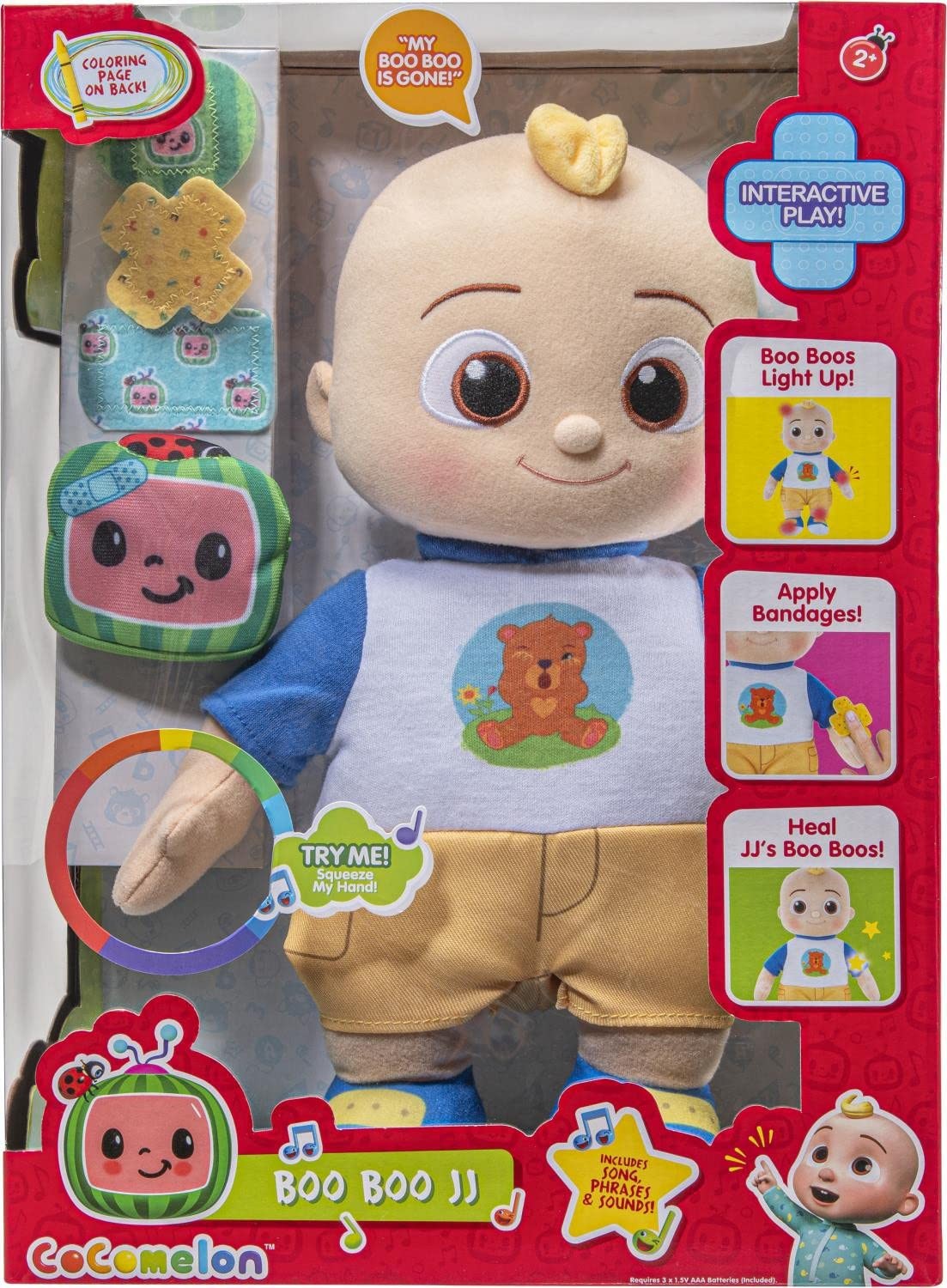 CoComelon Boo Boo JJ Doll Interactive Talking Plush 30cm with Lights CMW0249