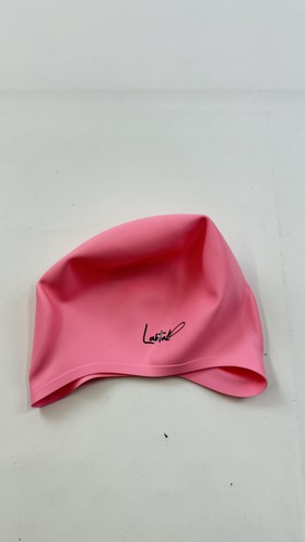 Lahtak Swim Cap Pink Silicone Ear Pockets Adult Waterproof Swimming Pool Hat