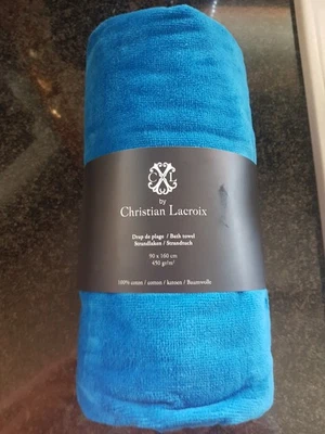 drap de plage serviette de bain bleu 90x160 neuf Christian Lacroix - Photo 1/4