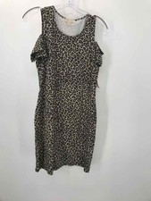 MICHAEL Michael Kors Brown Size Small Printed Shift Short Sleeve Dress