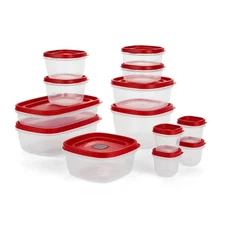 Rubbermaid EasyFindLids Food Storage Containers 26pc Set with Vents, Racer Red