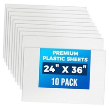 10-Pack Poster Board 24x36 Corrugated Plastic Sheets - 4mm, White - 10 Pack