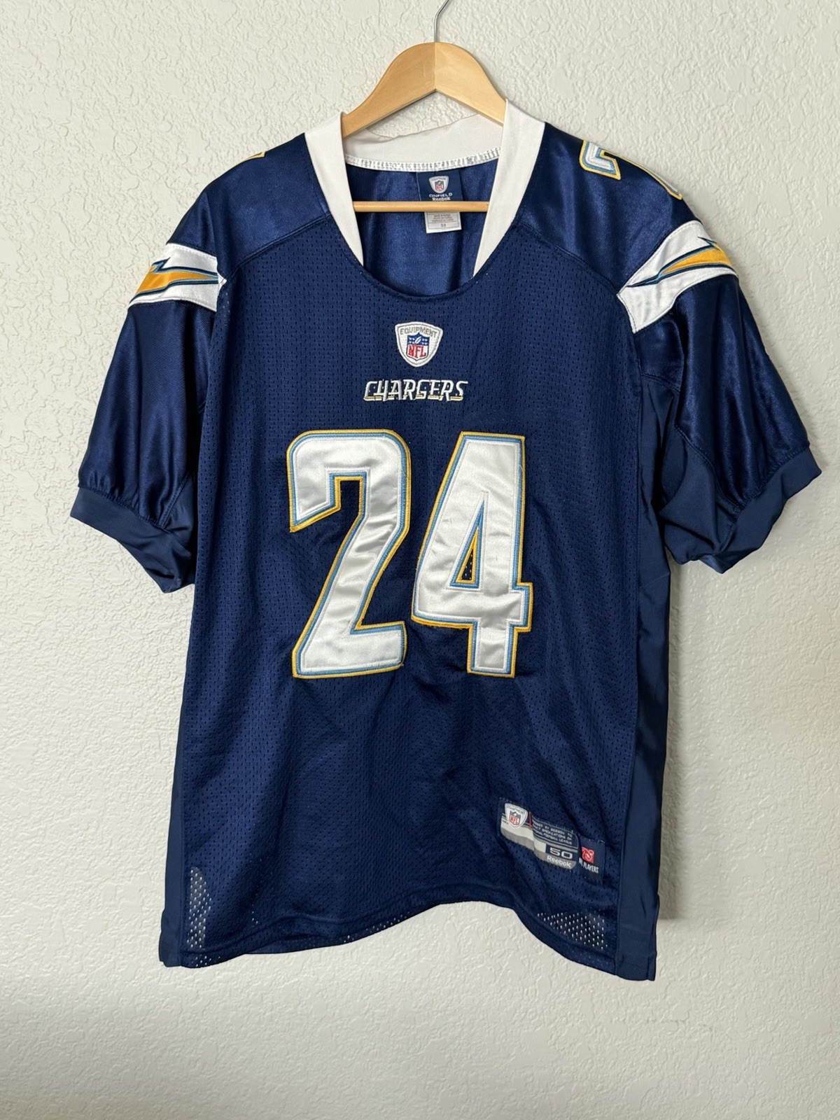 Vintage Reebok San Diego Chargers NFL Jersey Mens 50 Navy Blue Ryan Mathews #24