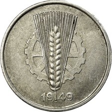 [#691876] Münze, GERMAN-DEMOCRATIC REPUBLIC, 10 Pfennig, 1949, Berlin, SS, Alumi