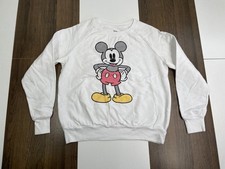 Original Mickey Mouse Youth Teens XL 15-17 White Retro Pullover Disney Sweater