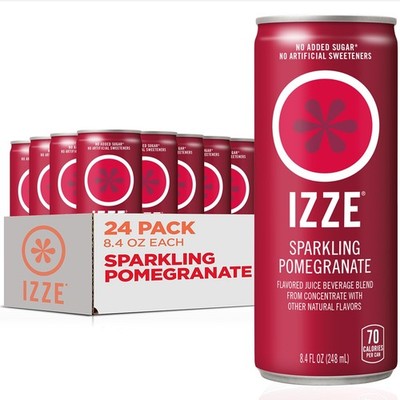 Pomegranate Sparkling Water Juice, No Sugar Added, 24 Cans, 8.4 FL OZ