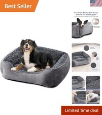 Dark Grey Orthopedic Dog Bed - Soft, Washable  Breathable for Sweet Dreams