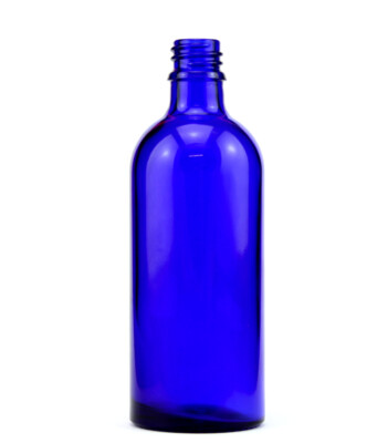 (1,37 EUR/Stk) 10x Blauglasflasche (100 ml) Blauglas ohne Verschluss