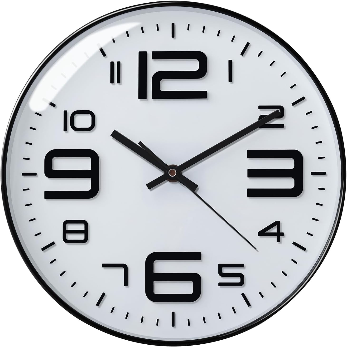 Modern Wall Clock - 12" Non-Ticking Silent Quartz Large Decorative Clocks - Big