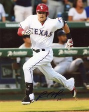 RYAN RUA TEXAS RANGERS SIGNED AUTOGRAPHED ROUNDING BASE 8X10 PHOTO W/COA