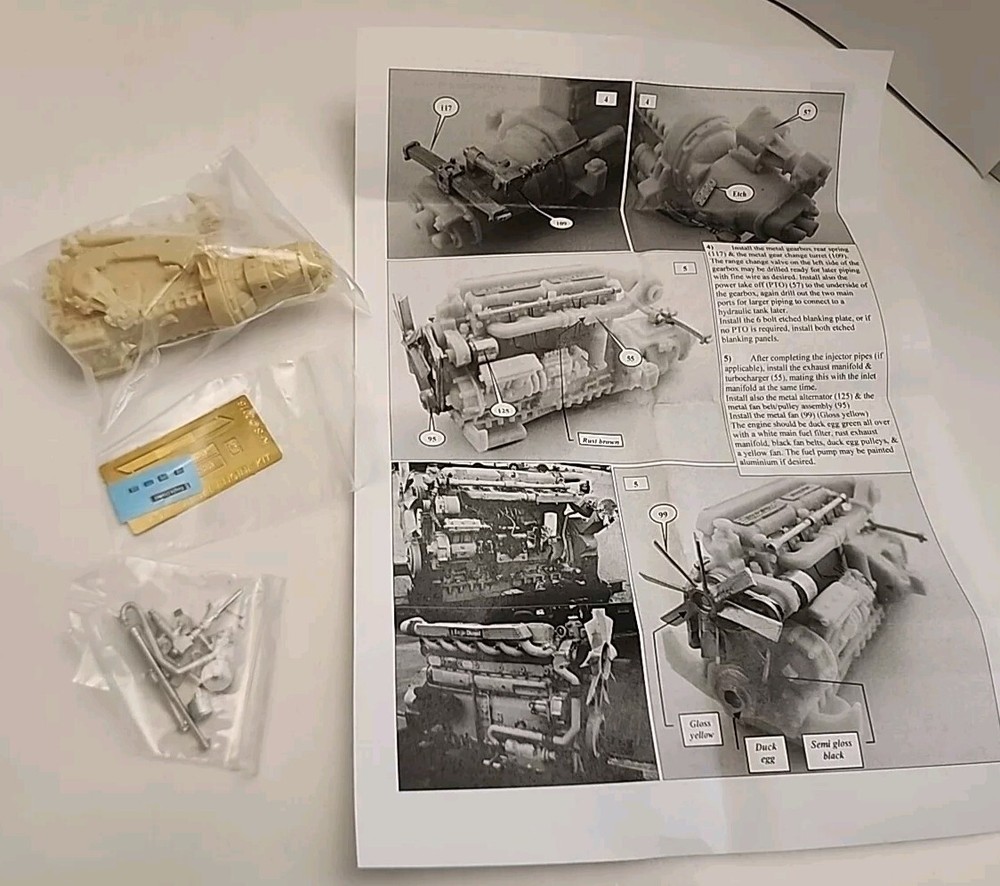 1/24 1/25 KFS TQ-179 Eagle Diesel Engine Kit with Assembly Instructions
