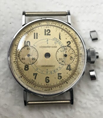 Original Vintage Landeron 47 Case and Dial