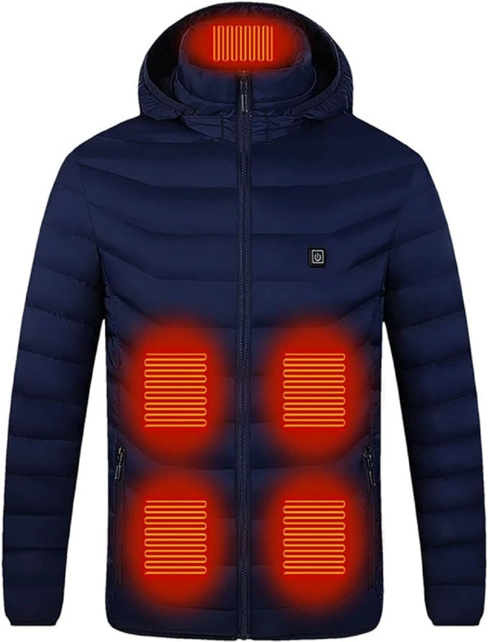 9 Zone Heated winter Jacket with 10000 mAH power bank Blue -Large