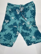 Trader Mick's Surf gear shorts Mens Disney Blue Floral Hawaiian Mickey Mouse Med