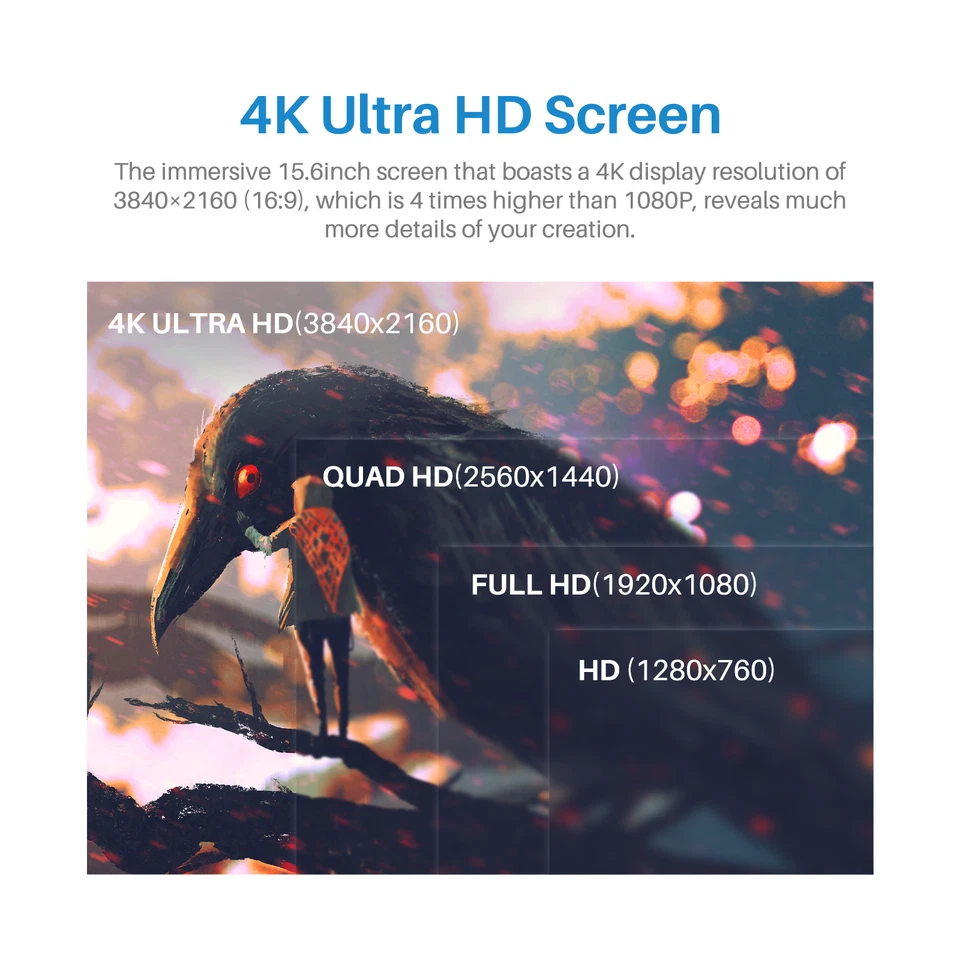 HUION KAMVAS PRO 16 （4K）Graphics Drawing Tablet with Screen Full-Laminated Stand - Image 3 of 4