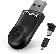 Ottocast Mini Wireless CarPlay+Android Auto Adapter w/Smart One-Click Button *US