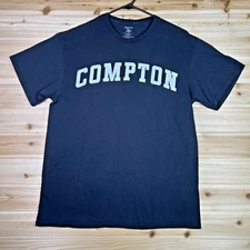 Compton T-Shirt Mens Large Black Number 87 Walnut & 39th Short Sleeve Shirt