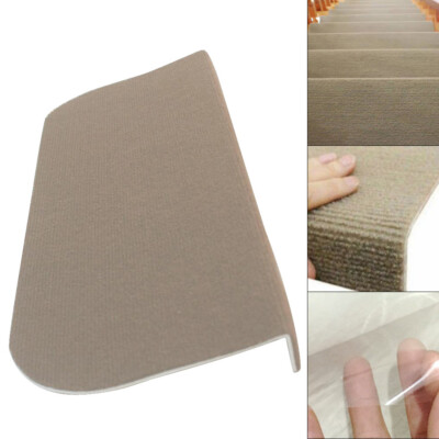 13PCS Stair Treads Home Indoor Non Slip Mats Pads Carpet Protection Cover Beige