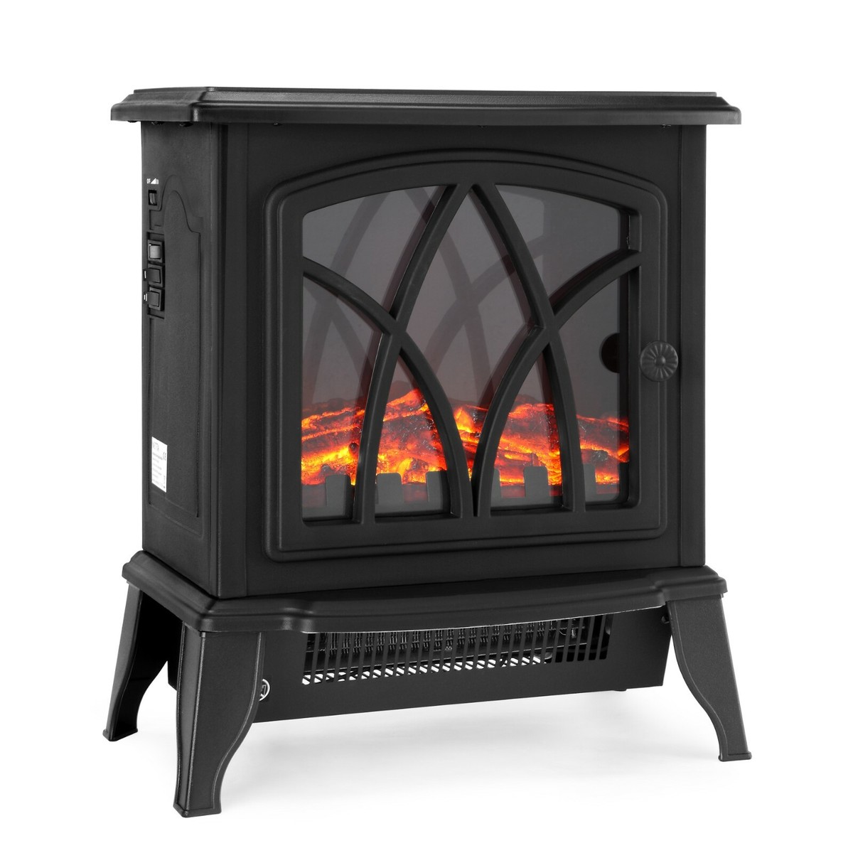 NETTA 2000W Electric Stove Heater Traditional Fireplace Log Burning Effect  Black | eBay